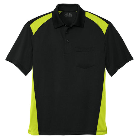 Men's Select Snag-Proof Two Way Colorblock Pocket Polo Polos/Knits Joe's USA Black/Shock Green X-Small