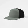Joe's USA Hat Flat Bill 7 Panel Perforated Snapback Golf Hat - Black+Grey