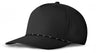 J7256 Clubhouse Performance Rope Cap - Black with Black/White Rope (Front)