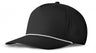 J7256 Clubhouse Performance Rope Cap - Black with White Rope (Front)