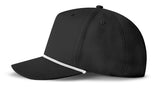 J7256 Clubhouse Performance Rope Cap - Black with White Rope (Side)