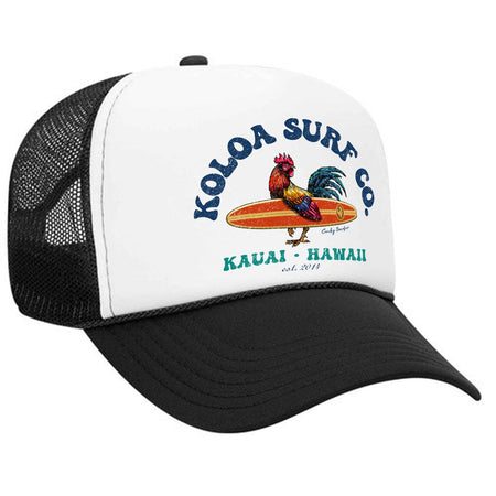 Koloa Cocky Surfer Foam Trucker Hat Koloa Surf Company BLACK/WHITE/BLACK