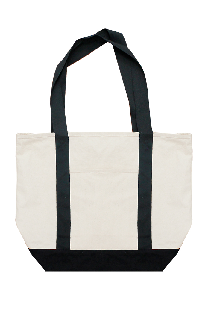 Royal Apparel C1072ORG Organic Canvas Large Two Tone Tote - Natural / Night