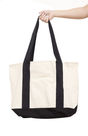 Royal Apparel C1072ORG Organic Canvas Large Two Tone Tote - Natural / Night