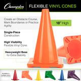 18"H HIGH-VISIBILITY FLEXIBLE VINYL CONE BLUE