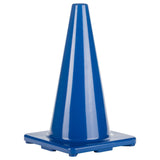 18"H HIGH-VISIBILITY FLEXIBLE VINYL CONE BLUE