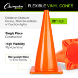 Champion Sports 28"H HIGH-VISIBILITY FLEXIBLE VINYL CONE
