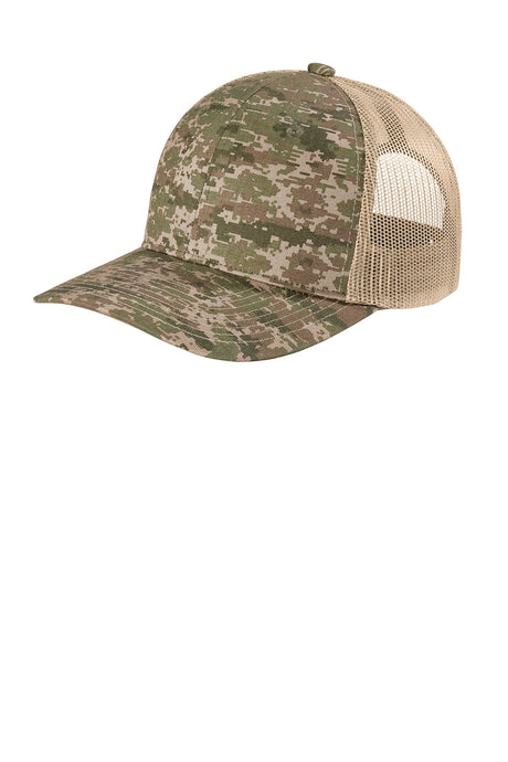 Port Authority C404 Digi Camo Snapback Trucker Cap Wholesale Blank