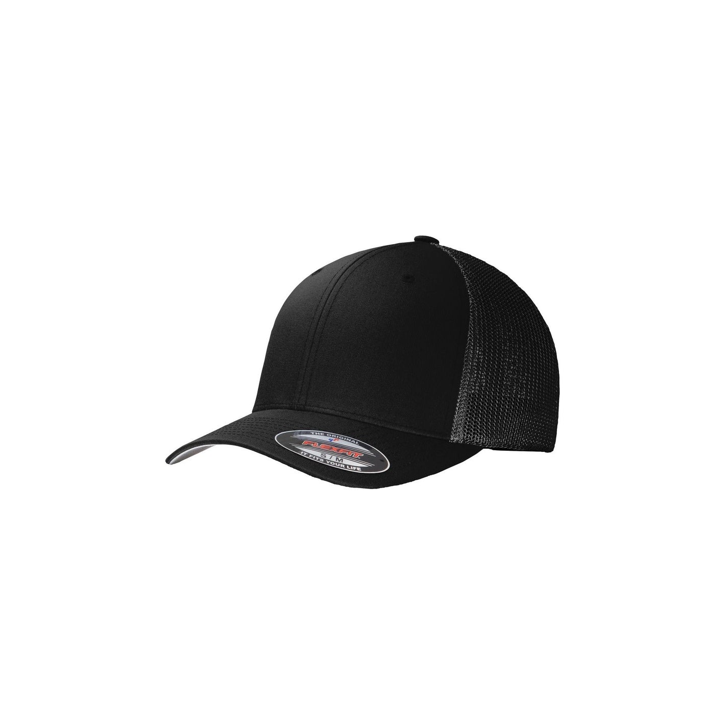 Port Authority ® Flexfit ® Mesh Back Cap. C812 - Port Authority C812 Caps Port Authority Black/ Black L/XL