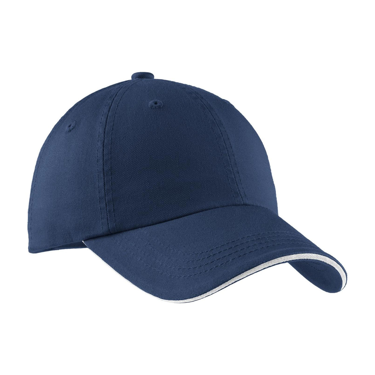 Port Authority ® Sandwich Bill Cap with Striped Closure. C830 - Port Authority C830 Caps Port Authority Ensign Blue/ White OSFA