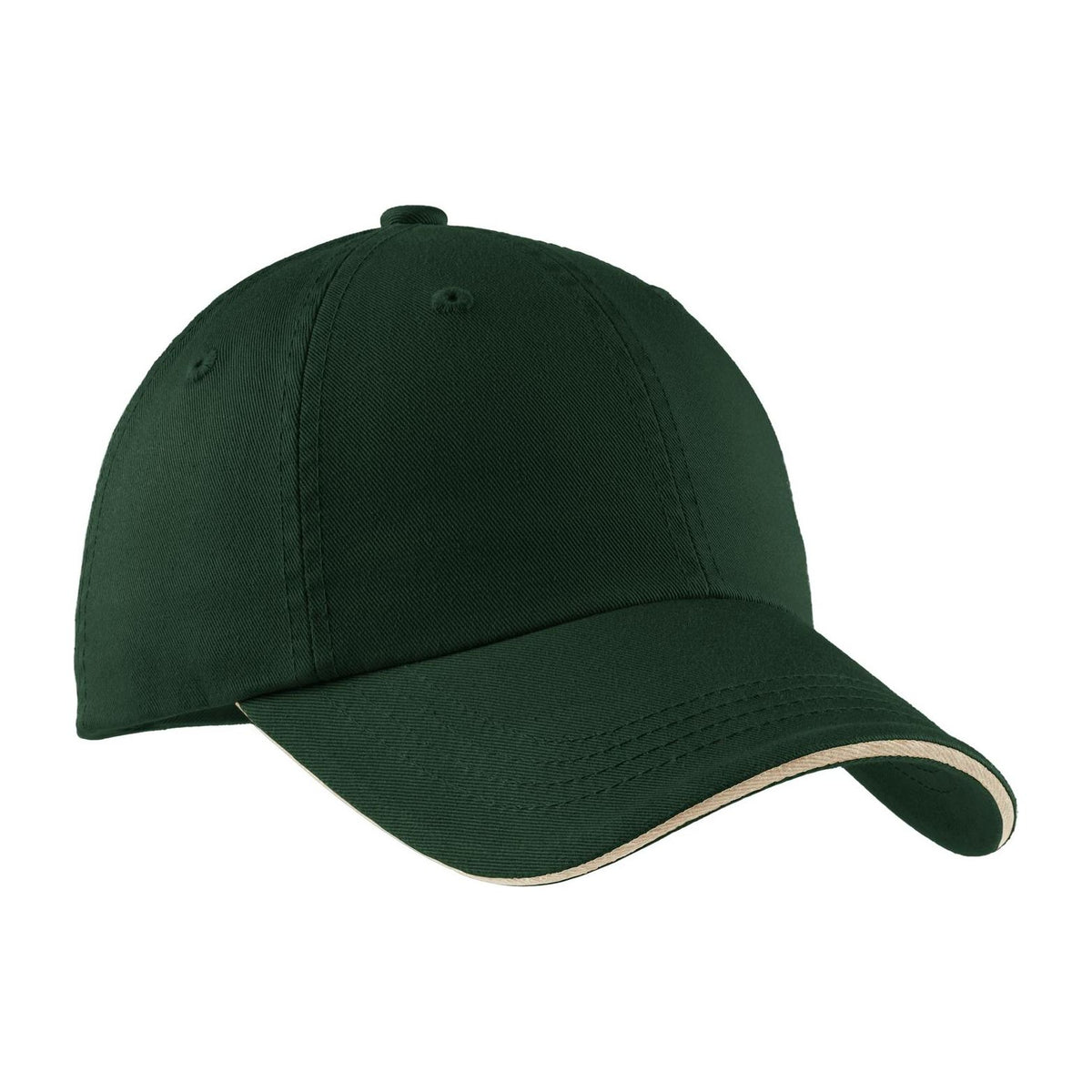 Port Authority ® Sandwich Bill Cap with Striped Closure. C830 - Port Authority C830 Caps Port Authority Hunter/ Stone OSFA