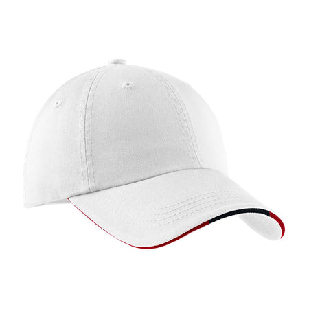 Port Authority ® Sandwich Bill Cap with Striped Closure. C830 - Port Authority C830 Caps Port Authority