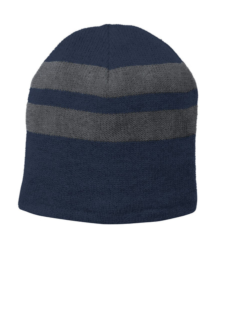 Port & Company ® Fleece-Lined Striped Beanie Cap. C922 - Port & Company C922 Caps Port & Company