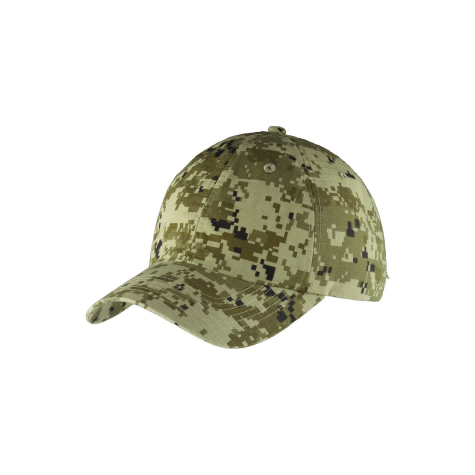 Port Authority ® Digital Ripstop Camouflage Cap. C925 - Port Authority C925 Caps Port Authority Green Camo OSFA