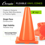 9"H HIGH-VISIBILITY FLEXIBLE VINYL CONE ORANGE