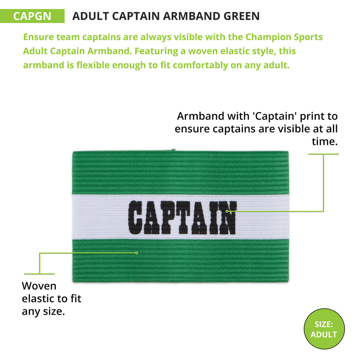 CAPTAIN ARM BAND, ADULT RED