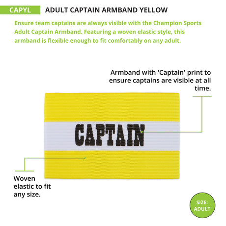 Champion Sports CAPRD Captain Arm Band, Adult Red