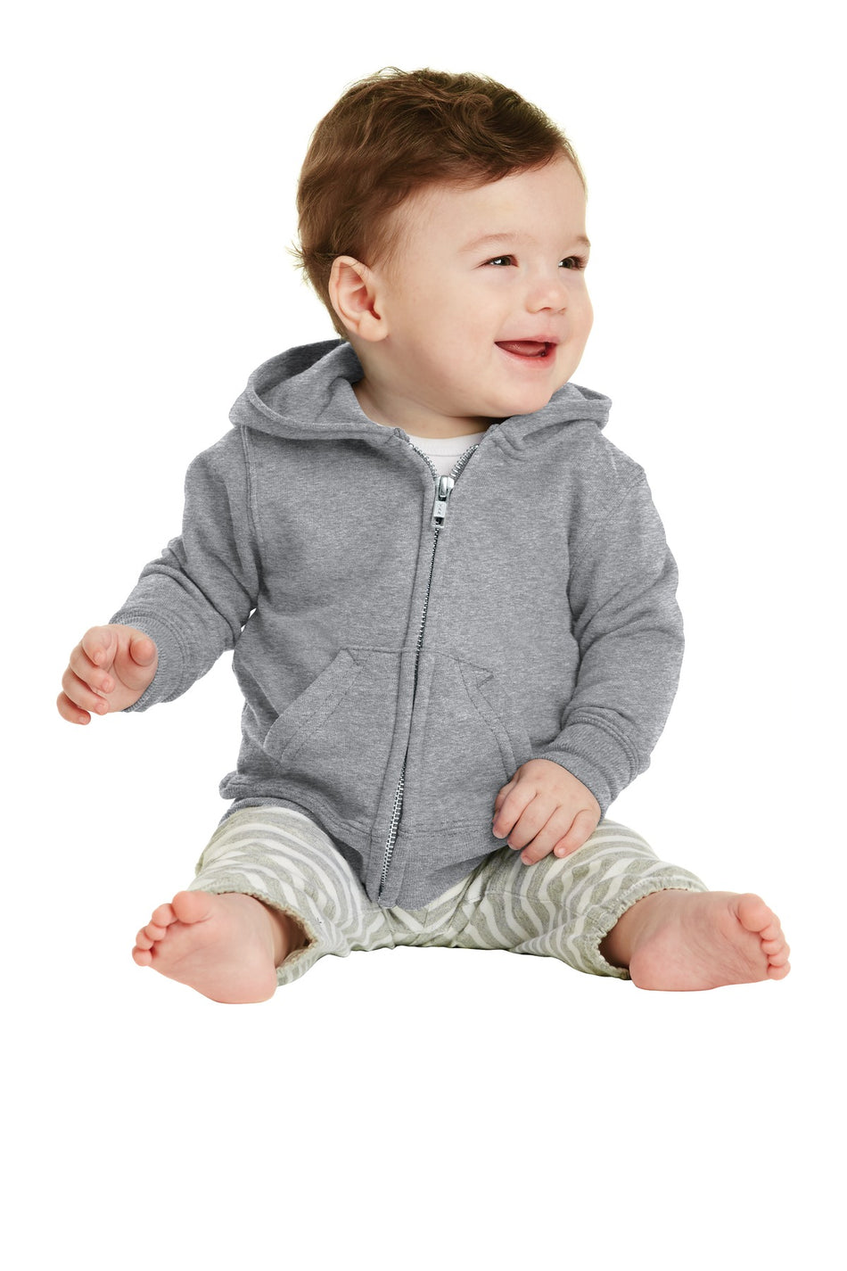 Joe's USA Infant Core Fleece Full-Zip Hooded Sweatshirt Infant & Toddler Port & Company Athletic Heather 06M