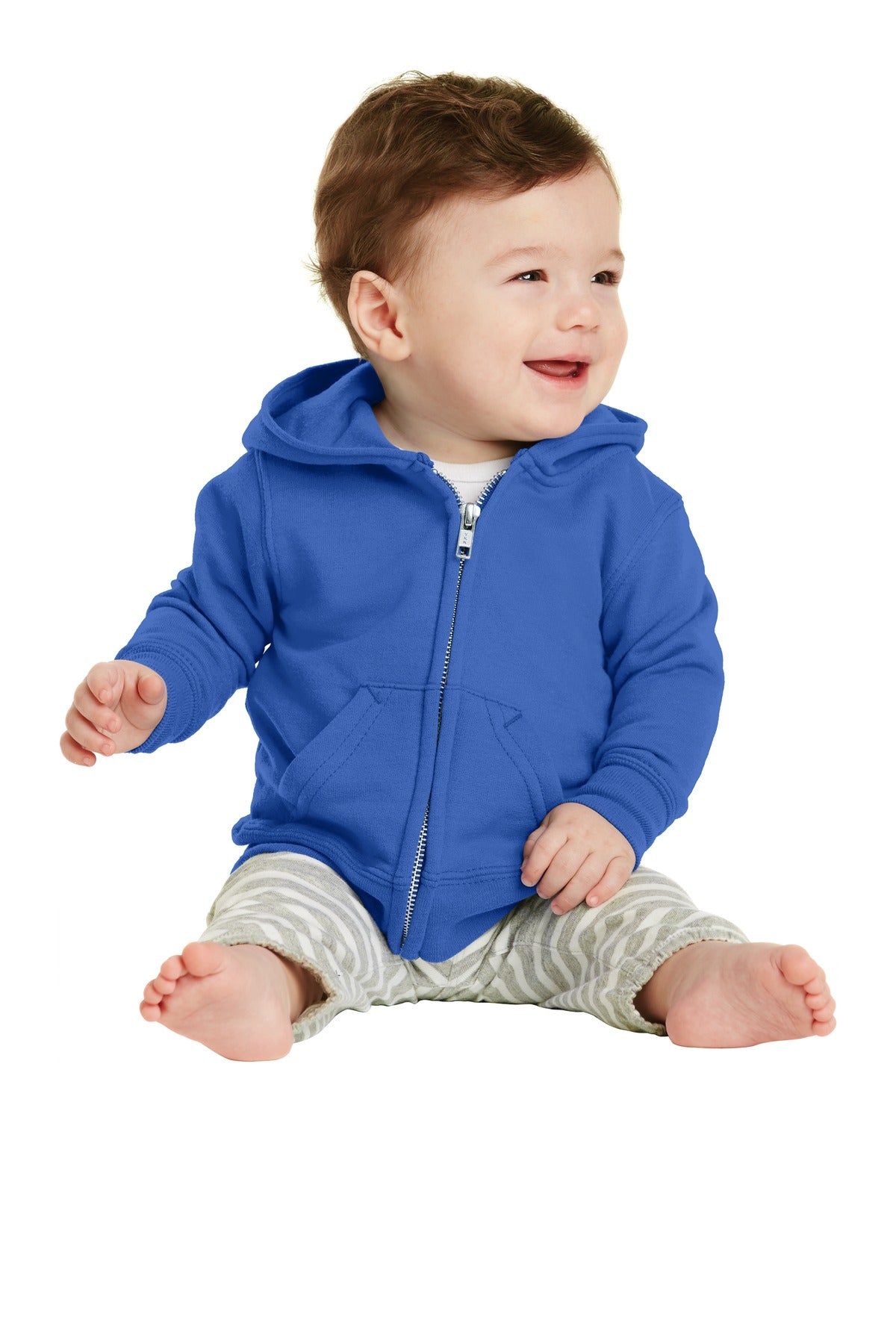 Joe's USA Infant Core Fleece Full-Zip Hooded Sweatshirt Infant & Toddler Port & Company Royal 06M