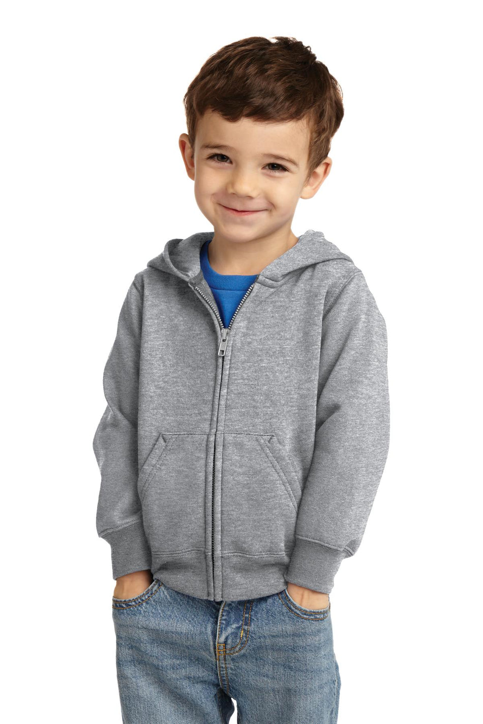 Joe's USA Toddler Core Fleece Full-Zip Hooded Sweatshirt Infant & Toddler Port & Company Athletic Heather 2T