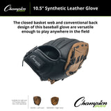 Champion Sports CBG500 10.5" SYNTHETIC LEATHER FIELDER'S GLOVE LEFT