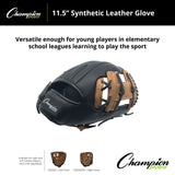 Champion Sports CBG600 11.5" SYNTHETIC LEATHER FIELDER'S GLOVE RIGHT
