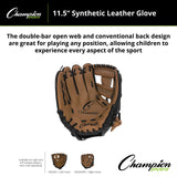 Champion Sports CBG600 11.5" SYNTHETIC LEATHER FIELDER'S GLOVE RIGHT