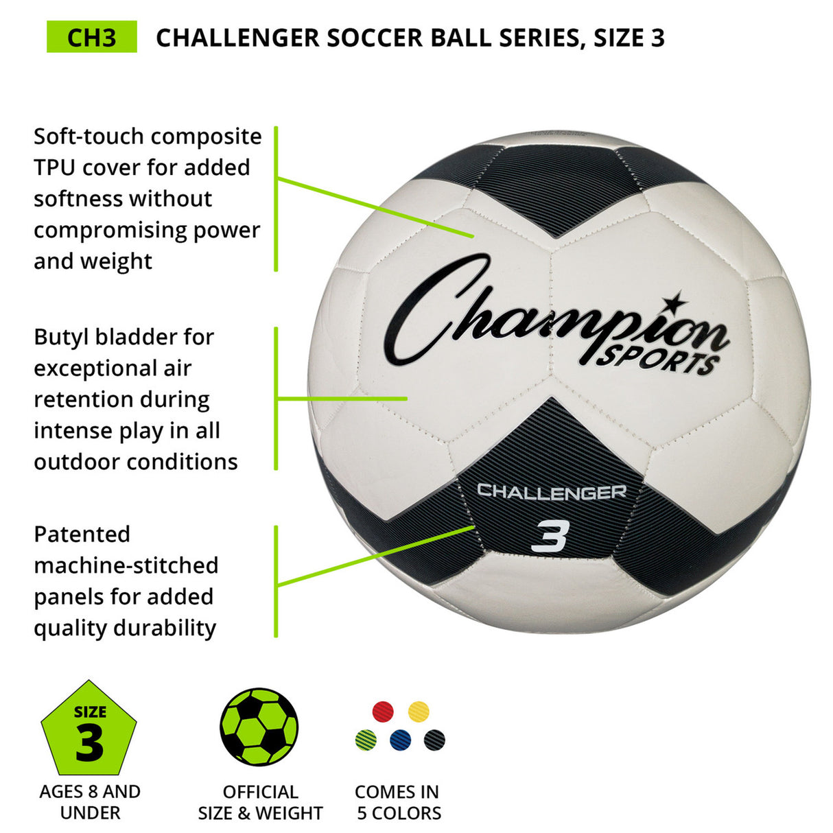 CHALLENGER SOCCER BALL, SIZE 3 RED