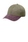 Joe's USA JOE8034 Khaki Maroon pigment dyed cap left