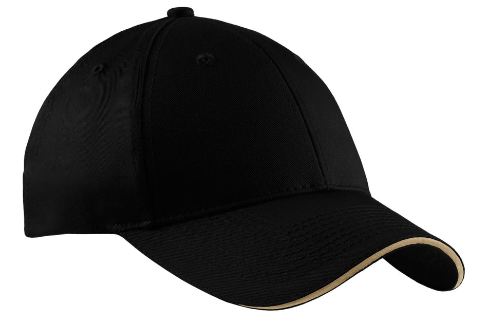 Port & Company ® Sandwich Bill Cap. CP85 - Port & Company CP85 Caps Port & Company Black/ Khaki OSFA