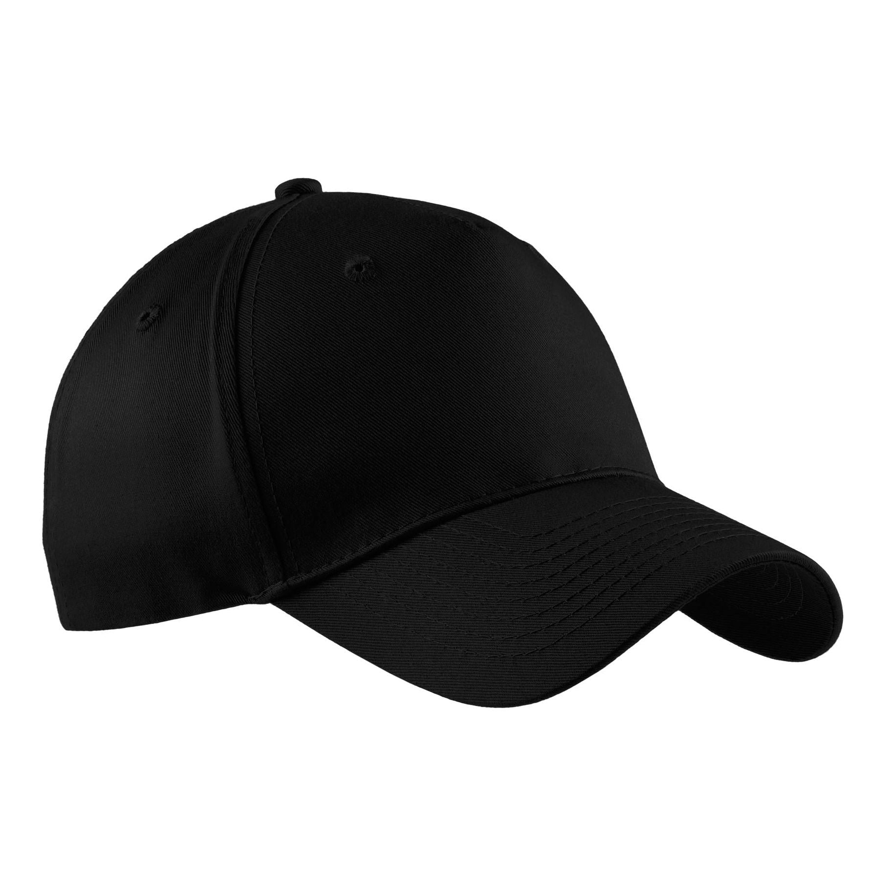 Port & Company ® Five-Panel Twill Cap. CP86 - Port & Company CP86 Caps Port & Company Black OSFA