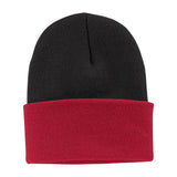 Joe's USA Knit Beanie Caps in 26 Colors Caps Joe's USA Black/ Athletic Red OSFA