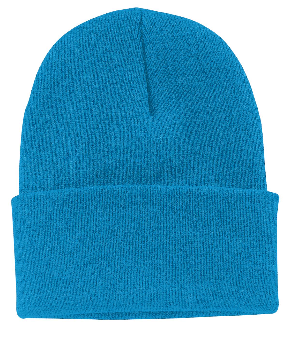 Joe's USA Knit Beanie Caps in 26 Colors Caps Joe's USA Neon Blue OSFA