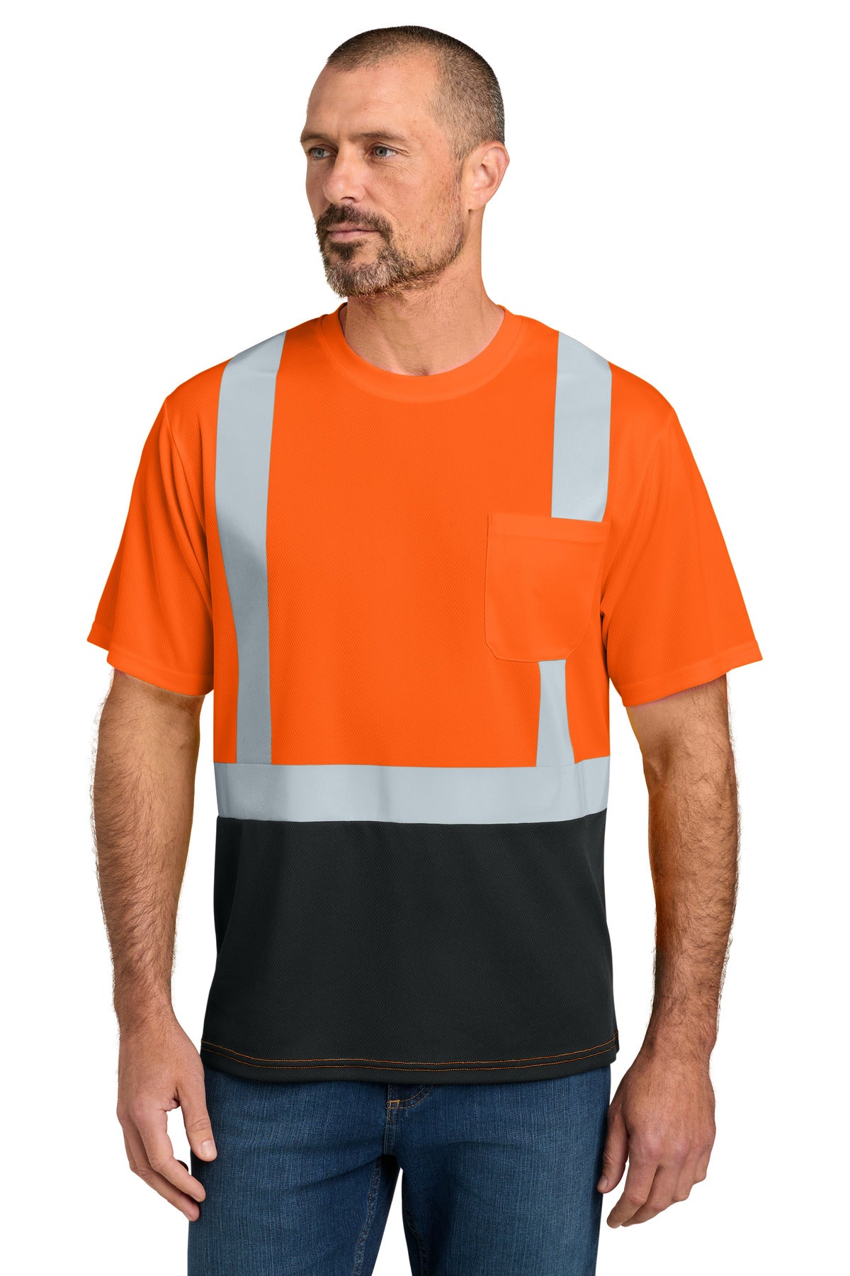 CornerStone CS205 ANSI 107 Class 2 Short Sleeve Mesh Blocked Tee