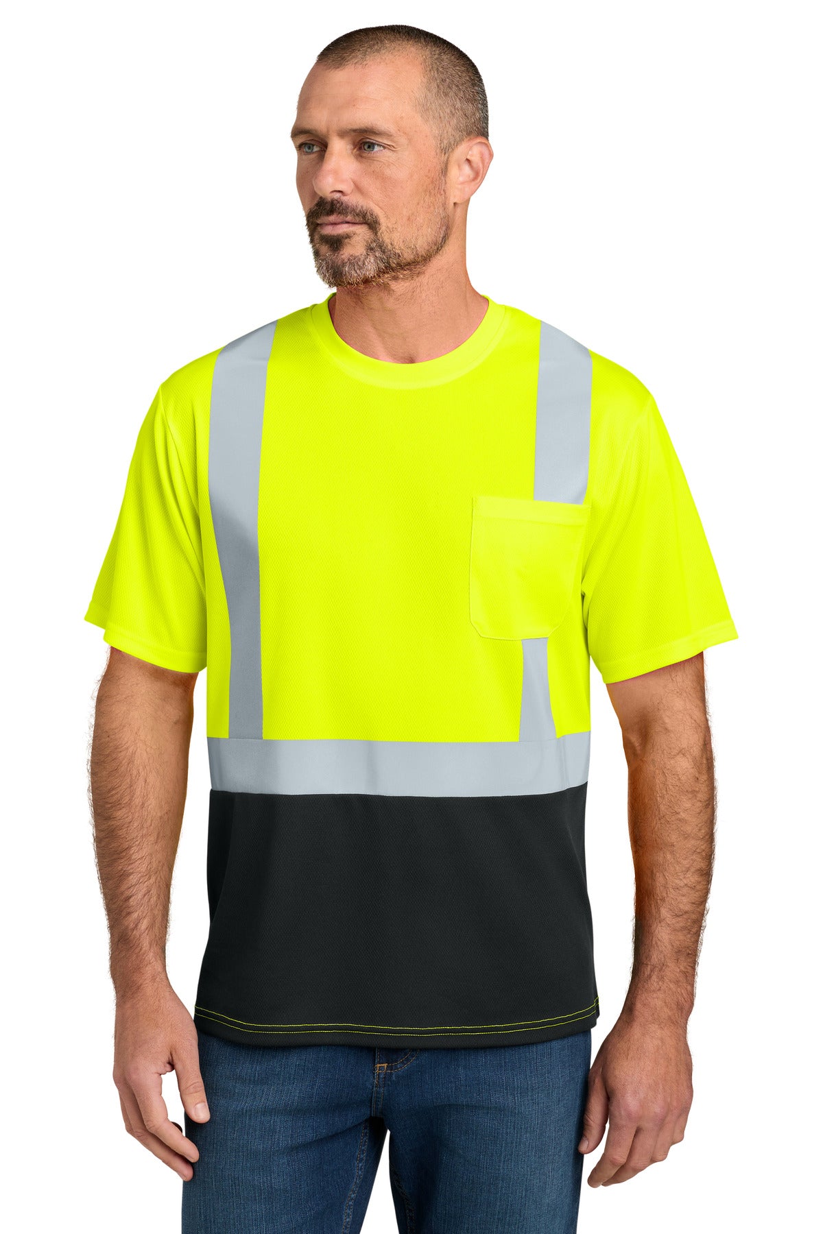 CornerStone CS205 ANSI 107 Class 2 Short Sleeve Mesh Blocked Tee