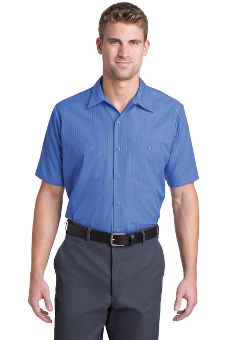 Red Kap ®  Short Sleeve Striped Industrial Work Shirt.  CS20 - Red Kap CS20