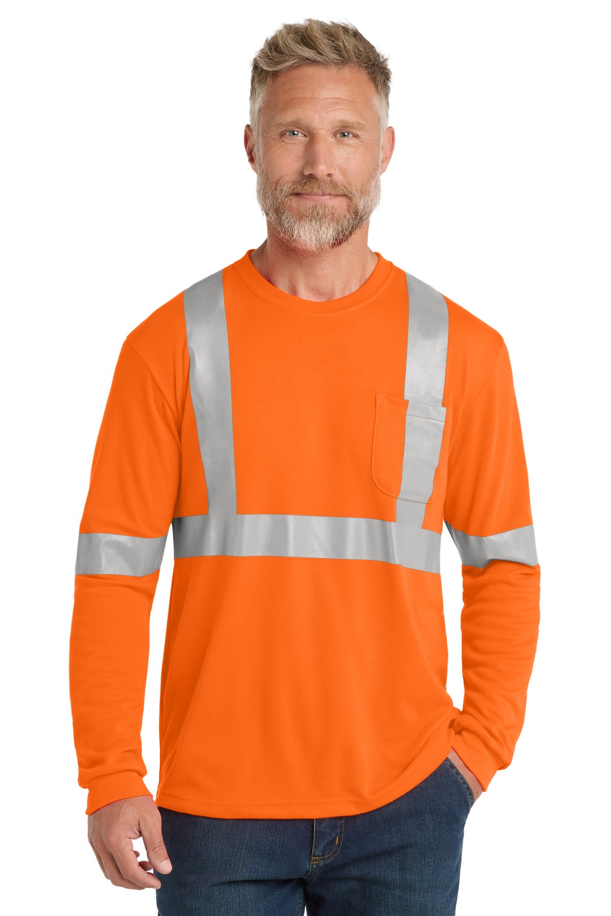 CornerStone ®  ANSI 107 Class 2 Long Sleeve Safety T-Shirt. CS401LS - CornerStone CS401LS