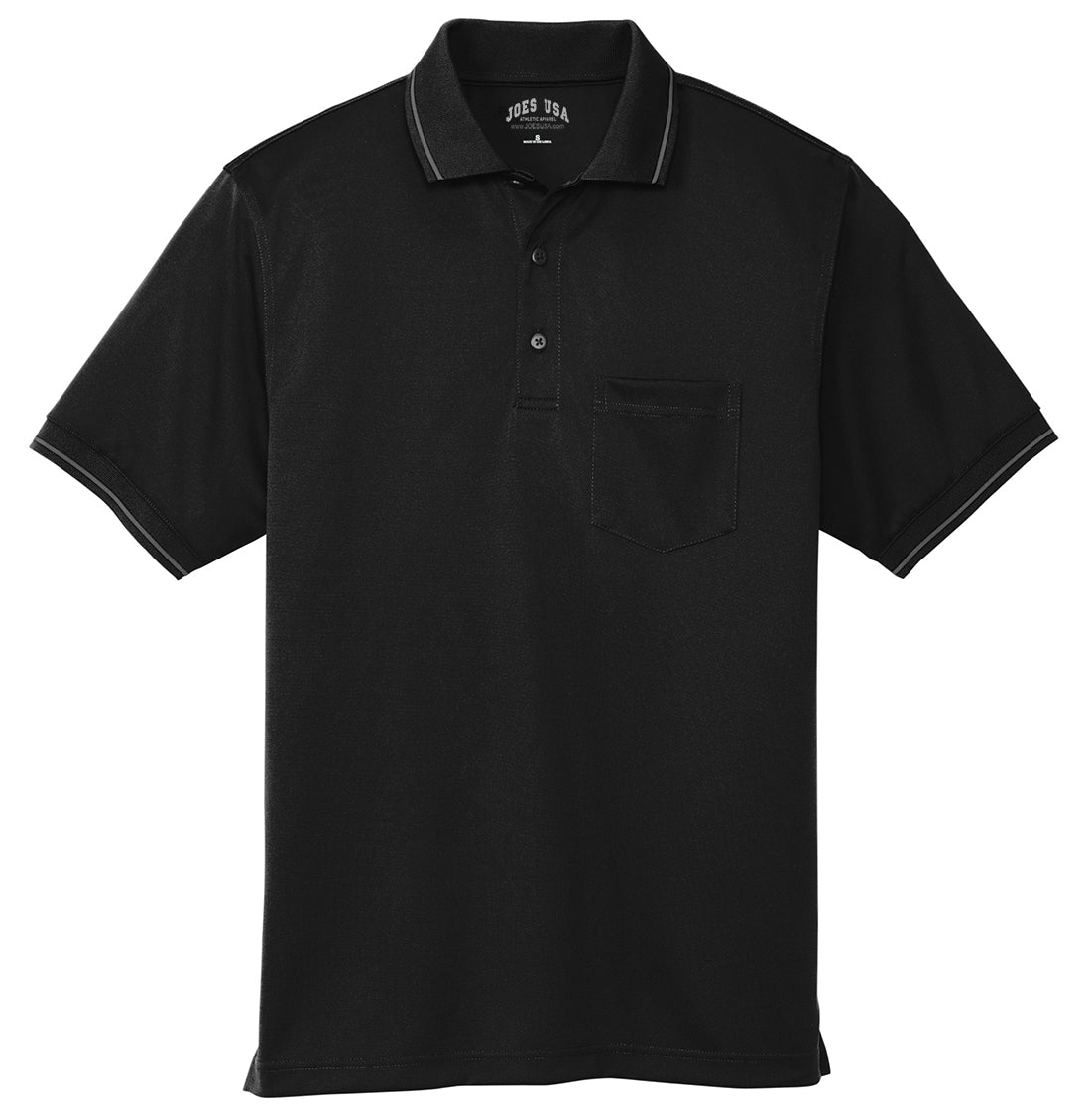 Men's Select Snag-Proof Tipped Pocket Polo Polos/Knits Joe's USA Black / Smoke Grey X-Small