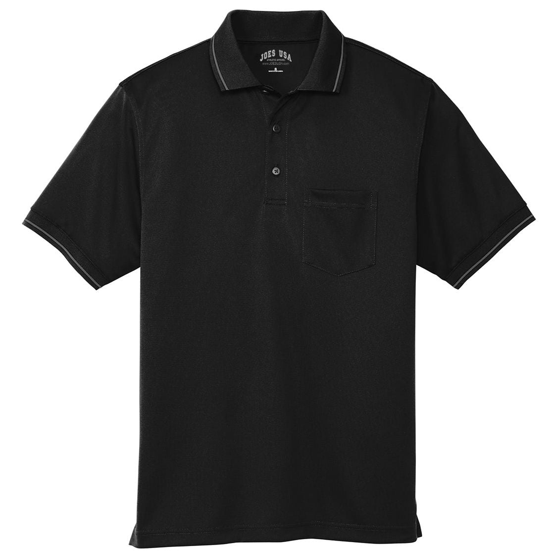 Men's Select Snag-Proof Tipped Pocket Polo Polos/Knits Joe's USA Black / Smoke Grey X-Small