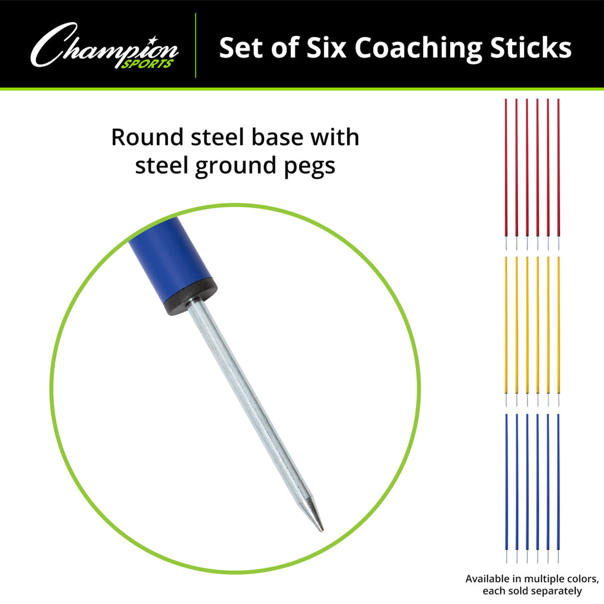 COACHING STICKS, SET OF 6 BLUE