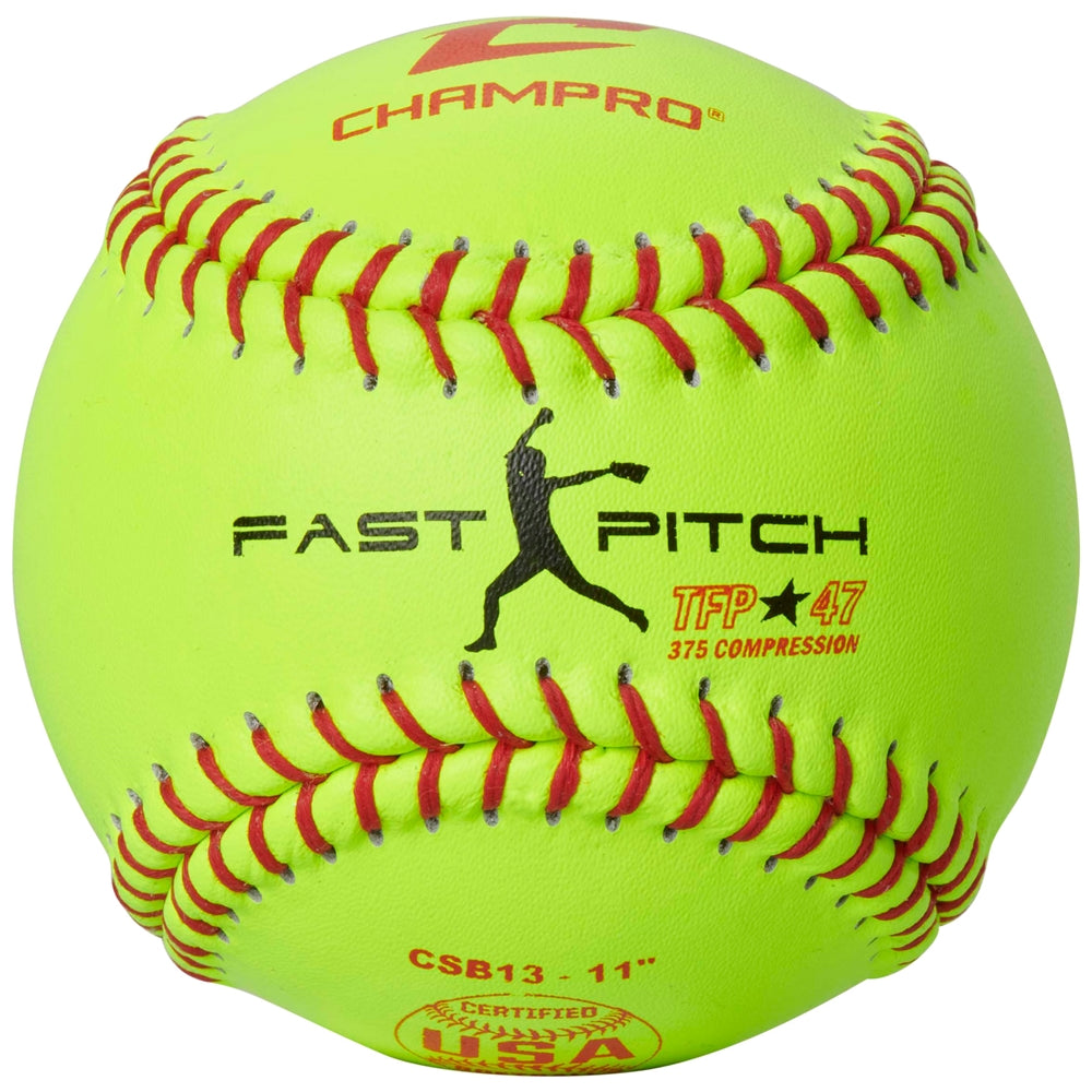 ASA/USA SOFTBALL 11" FAST PITCH - LEATHER COVER .47 COR | CSB13 Champro Sports