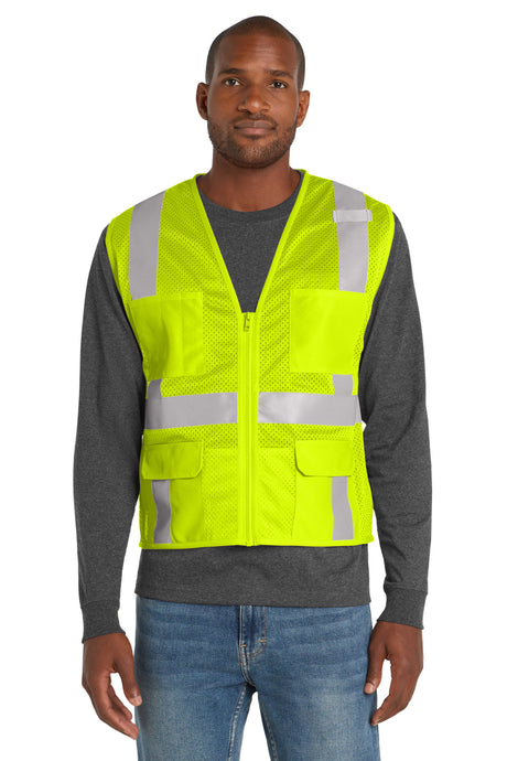 CornerStone  ®  ANSI 107 Class 2 Mesh Six-Pocket Zippered Vest. CSV104 - CornerStone CSV104