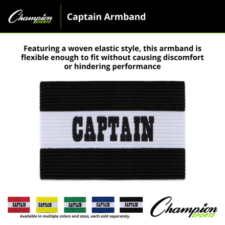 Champion Sports CYPBK Captain Arm Band, Youth Black