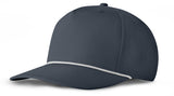 J7256 Clubhouse Performance Rope Cap - Charcoal with White Rope (Front)