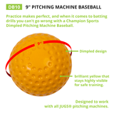 DIMPLED PITCHING MACHINE BASEBALLS WHITE