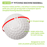 DIMPLED PITCHING MACHINE BASEBALLS WHITE