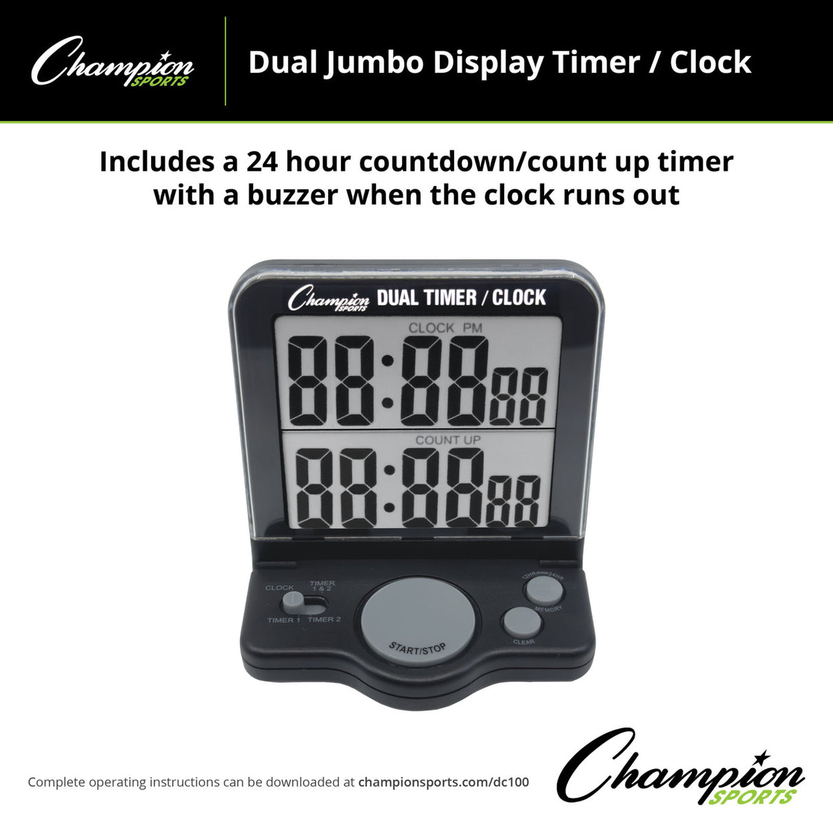 Champion Sports DUAL JUMBO DISPLAY TIMER
