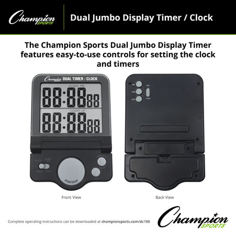 Champion Sports DUAL JUMBO DISPLAY TIMER