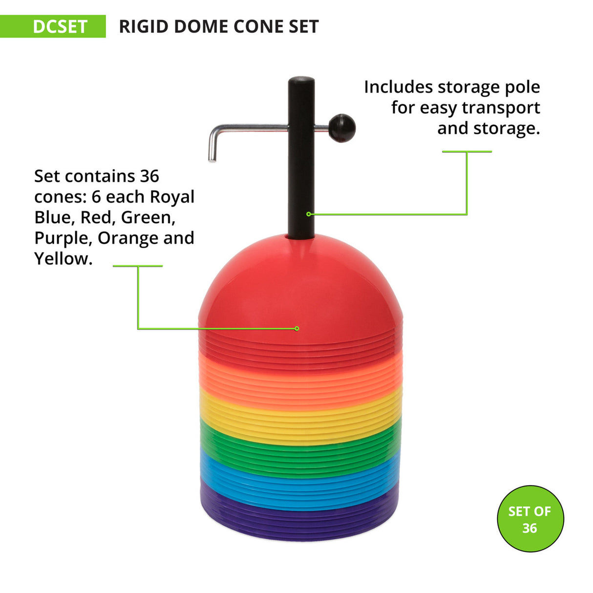 Champion Sports RIGID DOME CONE SET