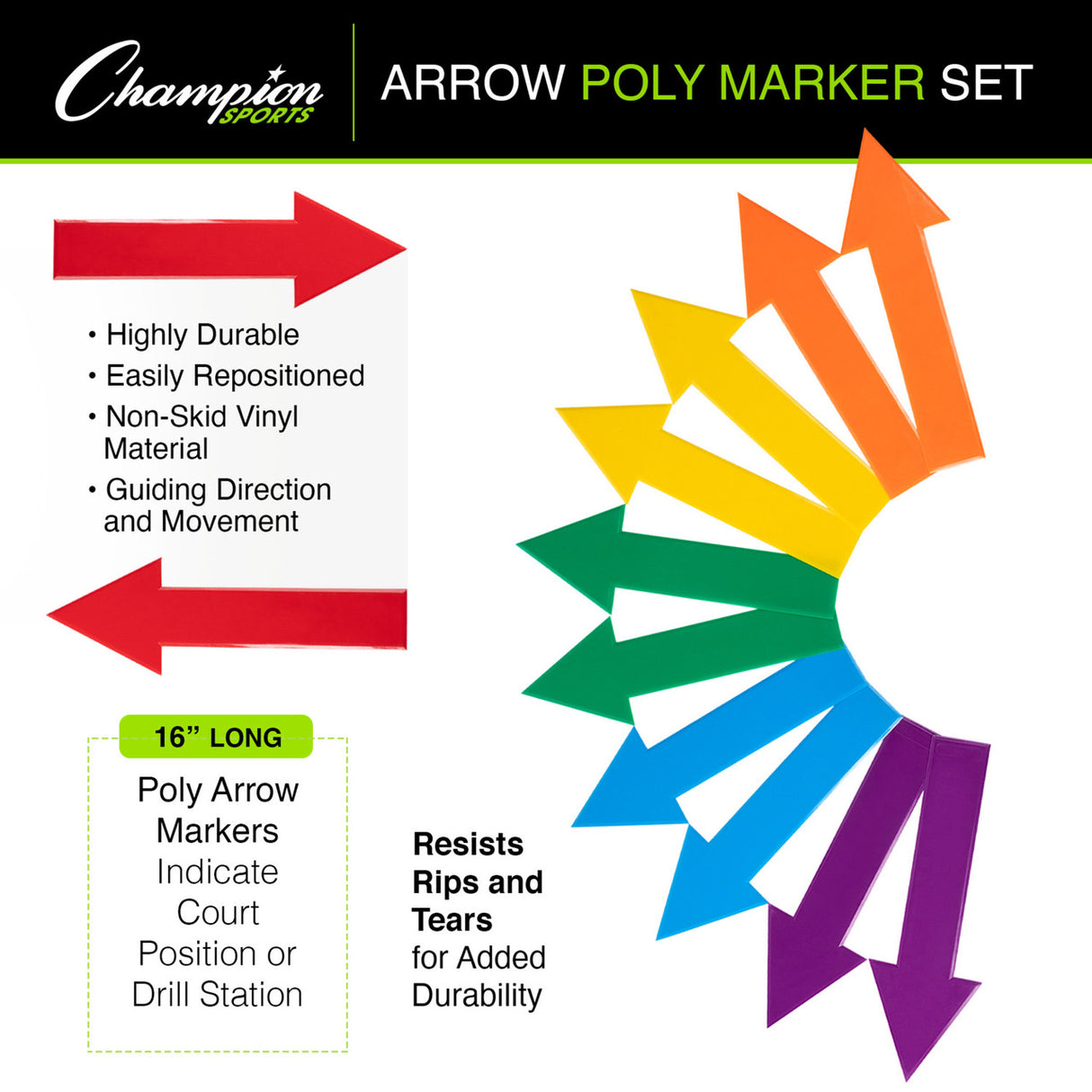 Champion Sports POLY ARROW MARKER SET
